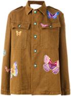 Giada Benincasa Butterfly Patches Boxy Jacket, Women's, Size: 1, Brown, Cotton/polyester