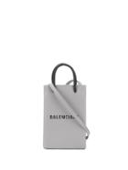 Balenciaga Logo Print Crossbody Bag - Grey