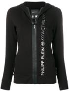 Philipp Plein Fitted Logo Embossed Hoodie - Black