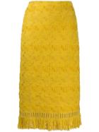 Ermanno Scervino Geometric Embroidery Skirt - Yellow
