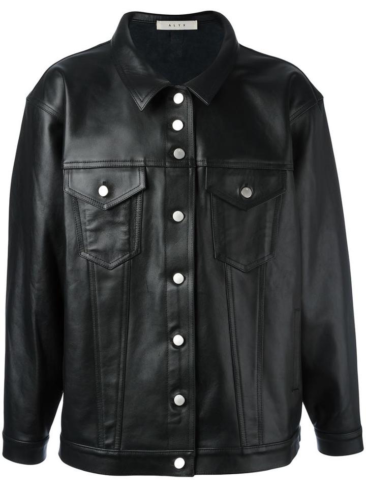 Alyx Buttoned Jacket, Men's, Size: Medium, Black, Leather