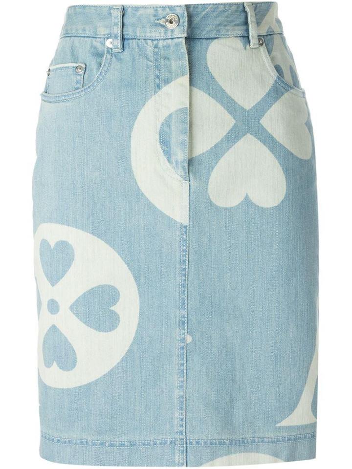 Moschino Printed Denim Skirt