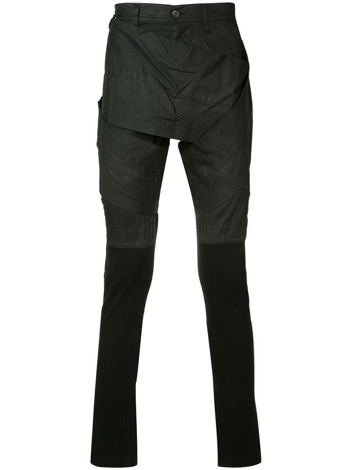 Julius Apron Skinny Trousers, Men's, Size: 4, Black, Polyurethane/cotton