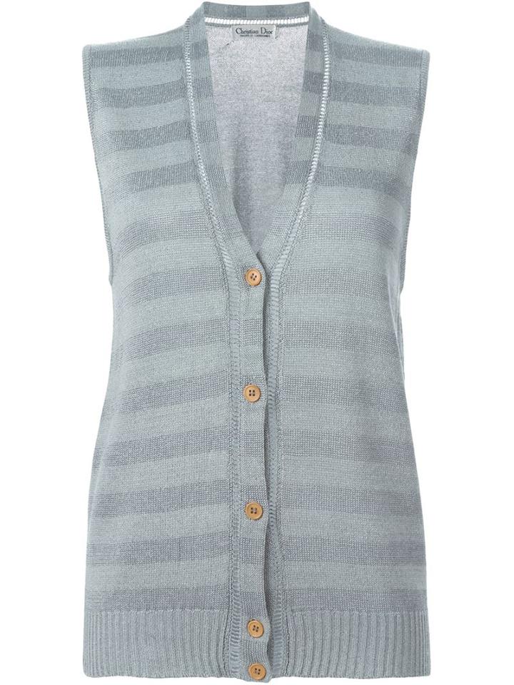 Christian Dior Vintage Knitted Striped Gilet