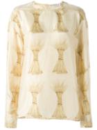 Christian Dior Vintage Wheat Sheaf Print Top