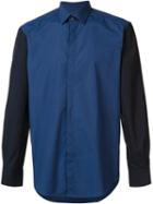 Lanvin Checked Colour Block Shirt, Men's, Size: 15, Blue, Cotton