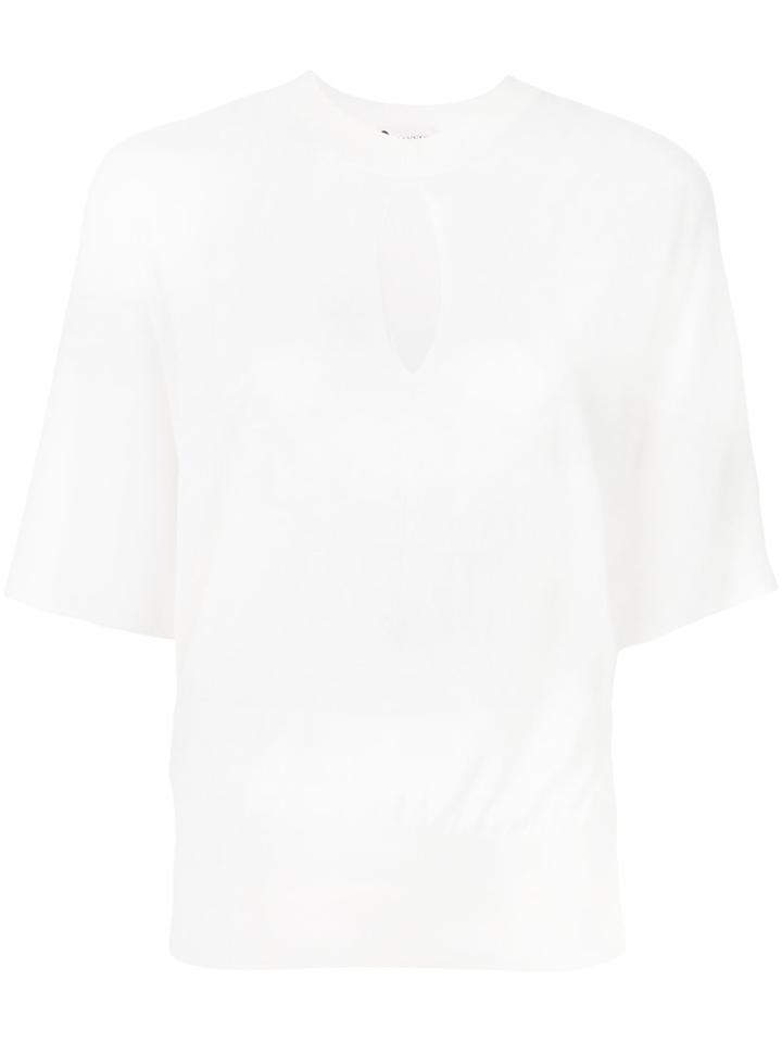 Lanvin - Slit Detail Knitted Top - Women - Spandex/elastane/wool - M, White, Spandex/elastane/wool