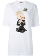 Dolce & Gabbana Family Patch T-shirt, Women's, Size: 46, White, Cotton/silk