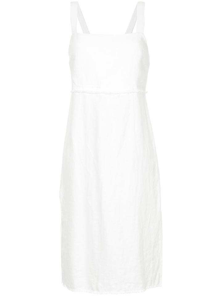 Venroy Frayed Detail Midi Dress - White