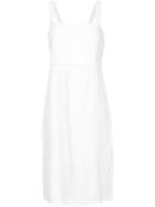 Venroy Frayed Detail Midi Dress - White