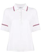 Thom Browne Tipping Stripe Boxy Polo Shirt - White