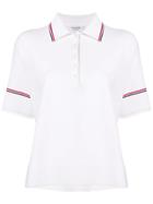 Thom Browne Tipping Stripe Boxy Polo Shirt - White