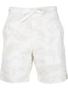 Maharishi Floral Print Bermuda Shorts, Men's, Size: Large, White, Cotton