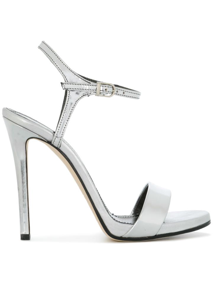 Marc Ellis Cross Strap Sheen Sandals - Metallic