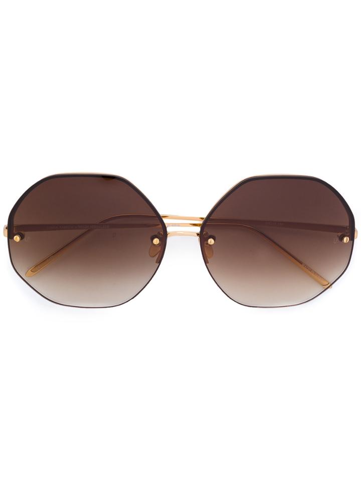 Linda Farrow 427 C7 Sunglasses - Yellow & Orange