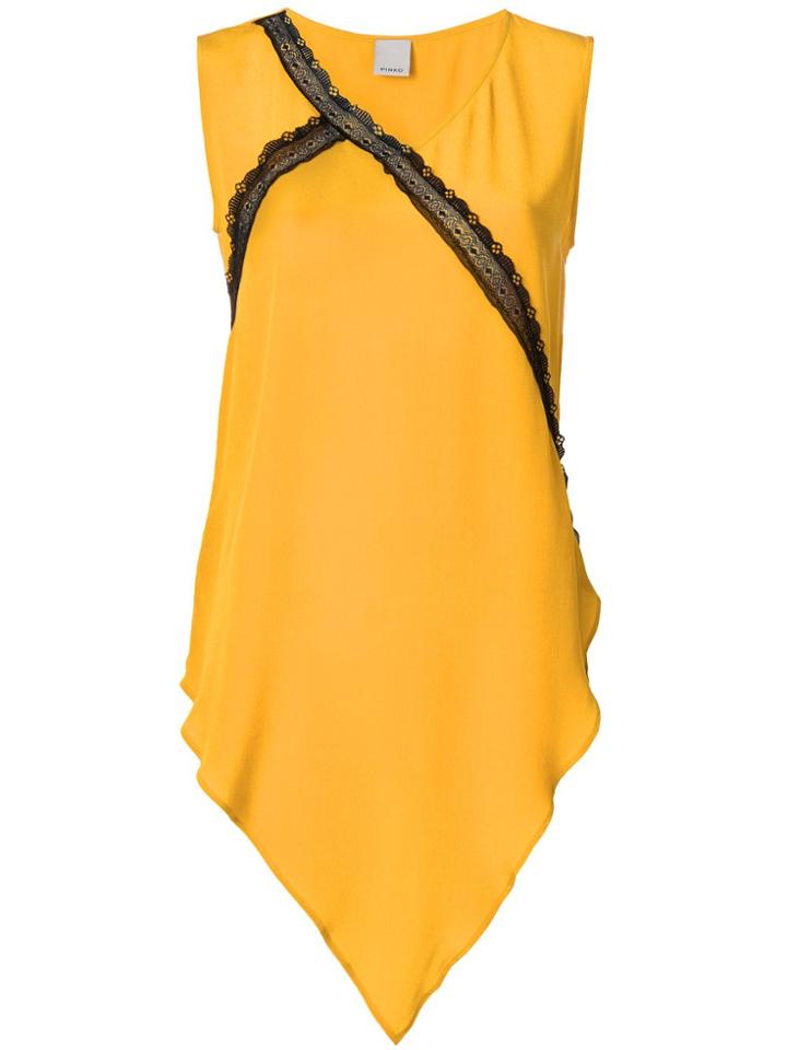 Pinko Spessimetro Crepe Top - Yellow & Orange