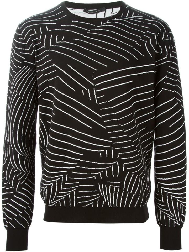 Christopher Kane Pages Intarsia Jumper, Men's, Size: Medium, Black, Cotton