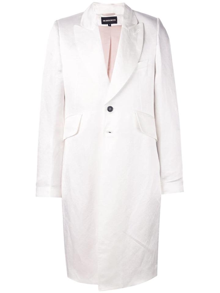 Ann Demeulemeester Single Breasted Long Overcoat - White