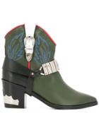 Toga Cowboy Ankle Boots - Green