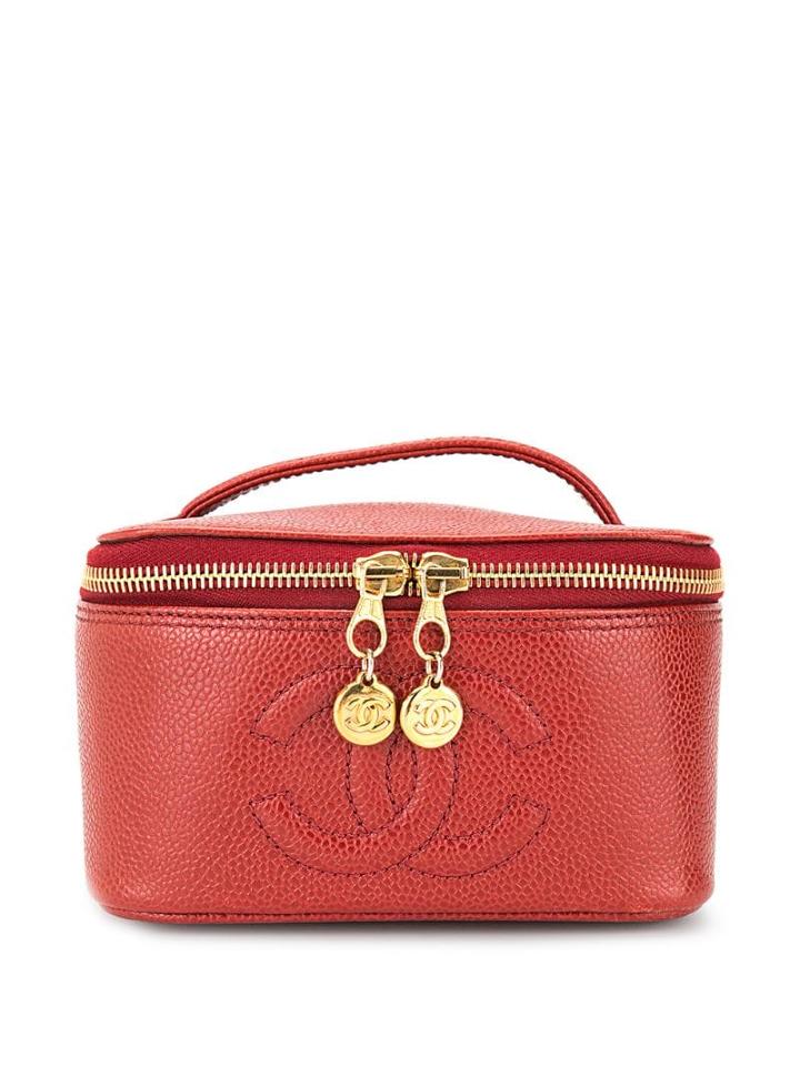 Chanel Pre-owned Cc Logos Cosmetic Hand Bag Vanity - Red