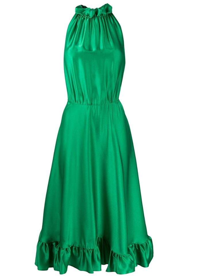 Msgm Sleeveless Flared Midi Dress - Green