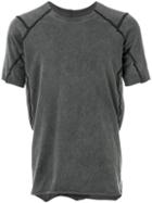 Isaac Sellam Experience - Insert Detail T-shirt - Men - Cotton/calf Leather - L, Grey, Cotton/calf Leather