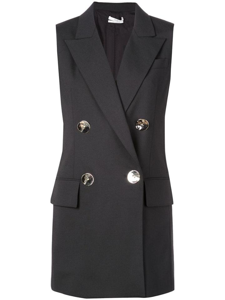 Co Long Double-breasted Vest - Black