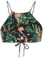 Lygia & Nanny Ilana Printed Bikini Top - Black