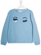 Chiara Ferragni Kids Branded Sweatshirt - Blue