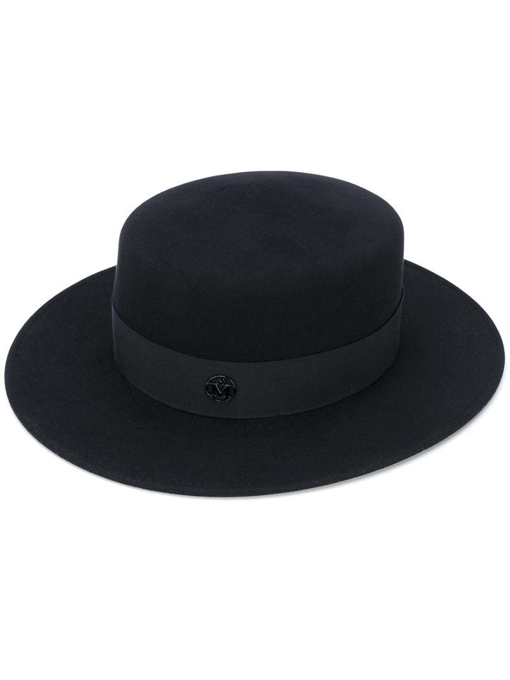 Maison Michel - Kiki Fedora Hat - Women - Cotton/porcelain/wool Felt - M, Black, Cotton/porcelain/wool Felt