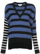 Derek Lam 10 Crosby Striped V-neck Pullover - Blue