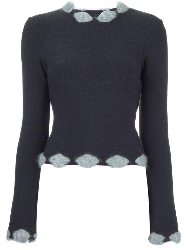 Christian Dior Vintage Embellished Trim Jumper - Grey