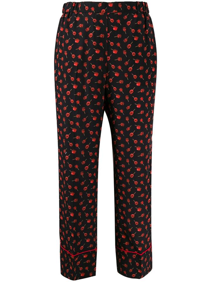 Nº21 Candy Apple Print Trousers - Black