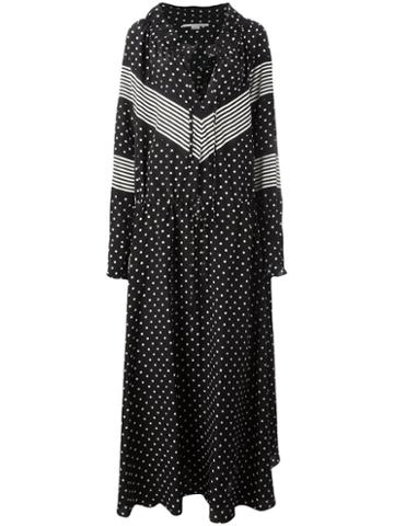 Stella Mccartney Striped Dot Maxi Dress, Women's, Size: 38, Black, Silk