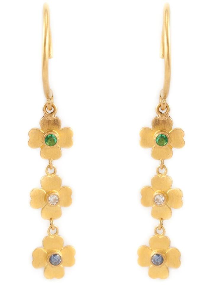 Marie Helene De Taillac Flower Pendent Earrings