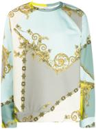 Versace Collection Gold Leaf Print Sweatshirt - Blue