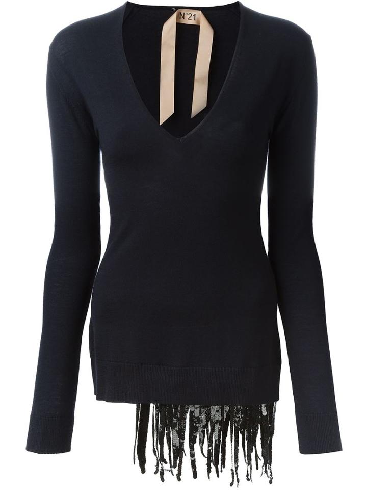 No21 Sequin Fringe Hem Sweater