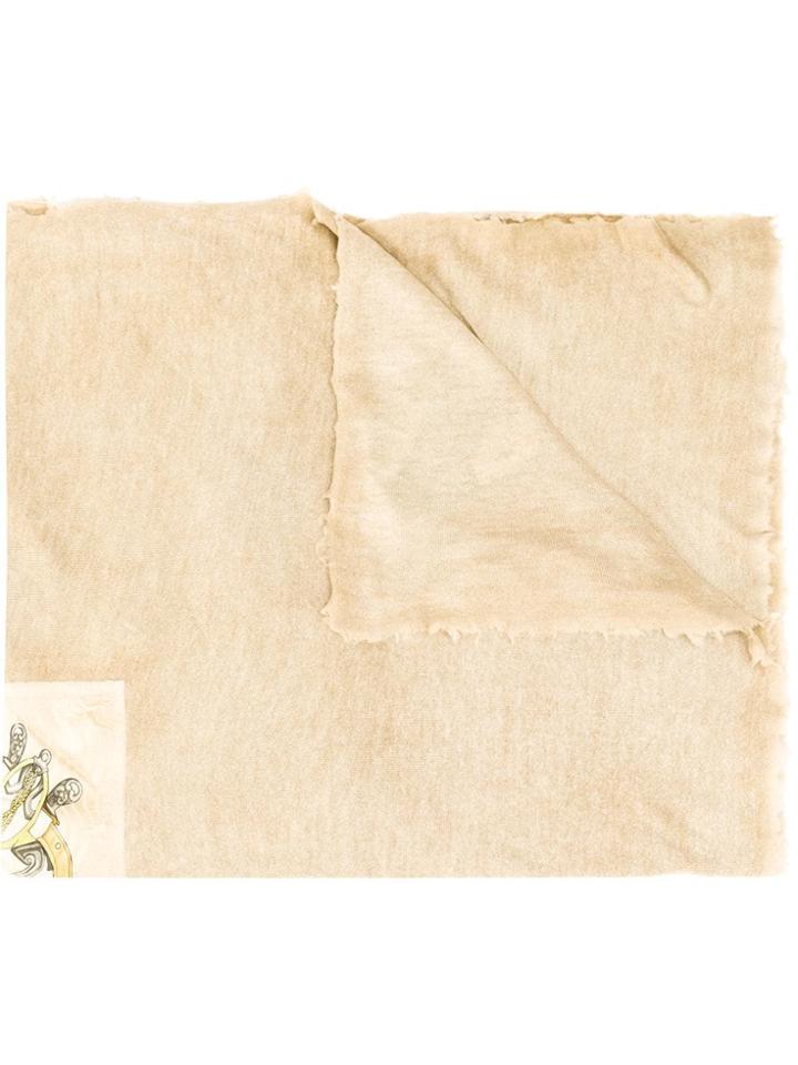 Avant Toi Printed Square Scarf - Neutrals