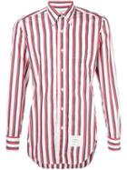 Thom Browne Striped Shirt, Men's, Size: 2, Red, Cotton
