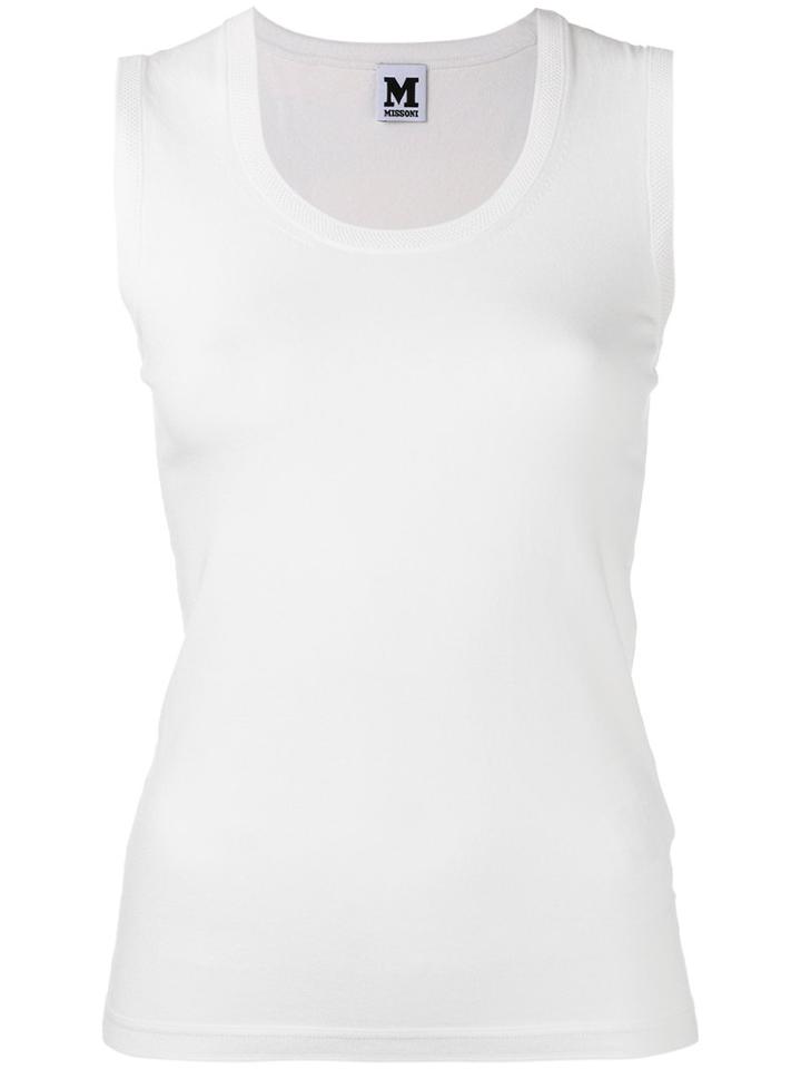 M Missoni Slim-fit Tank, Women's, Size: 46, White, Polyester/viscose