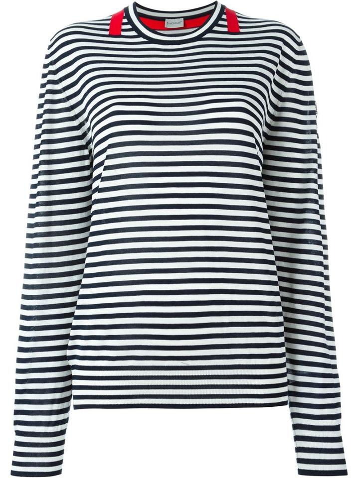 Moncler Classic Breton Jumper, Women's, Size: Xl, Blue, Cotton/polyamide