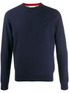 Sun 68 Elbow Patch Embroidered Jumper - Blue