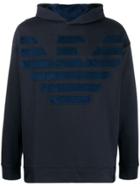 Emporio Armani Eagle Embroidery Hoodie - Blue