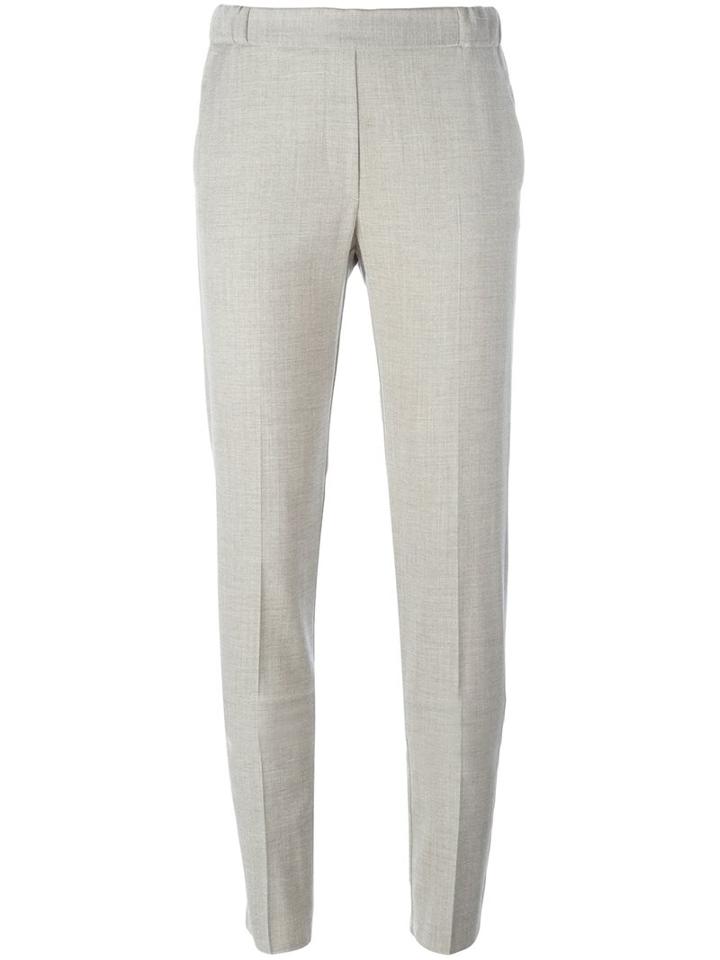 Mm6 Maison Margiela Straight Trousers, Women's, Size: 46, Nude/neutrals, Viscose/wool