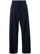 Qasimi Wide-legged Long Trousers, Men's, Size: Small, Blue, Cotton/spandex/elastane/wool