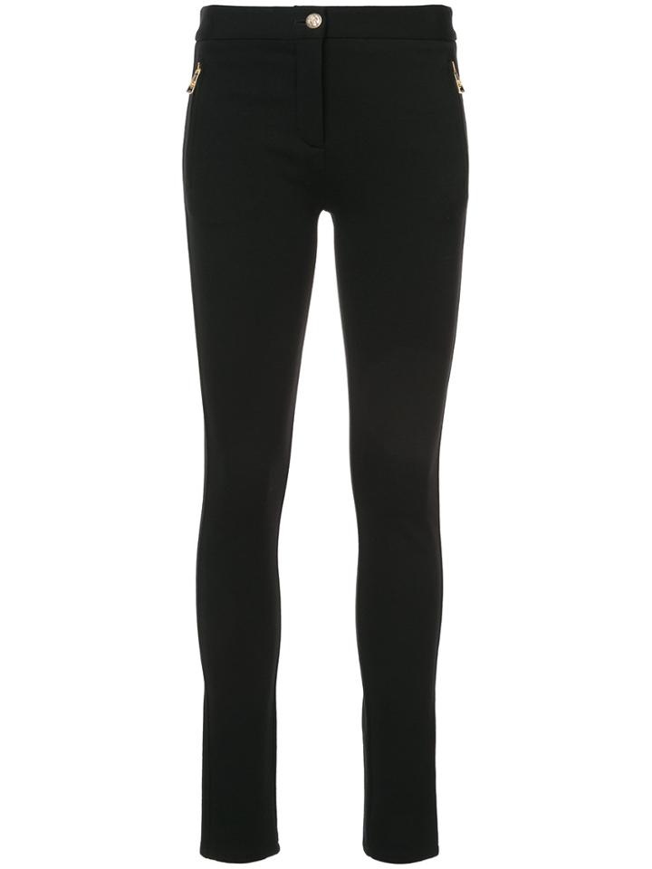 Roberto Cavalli Skinny Side Zip Trousers - Black