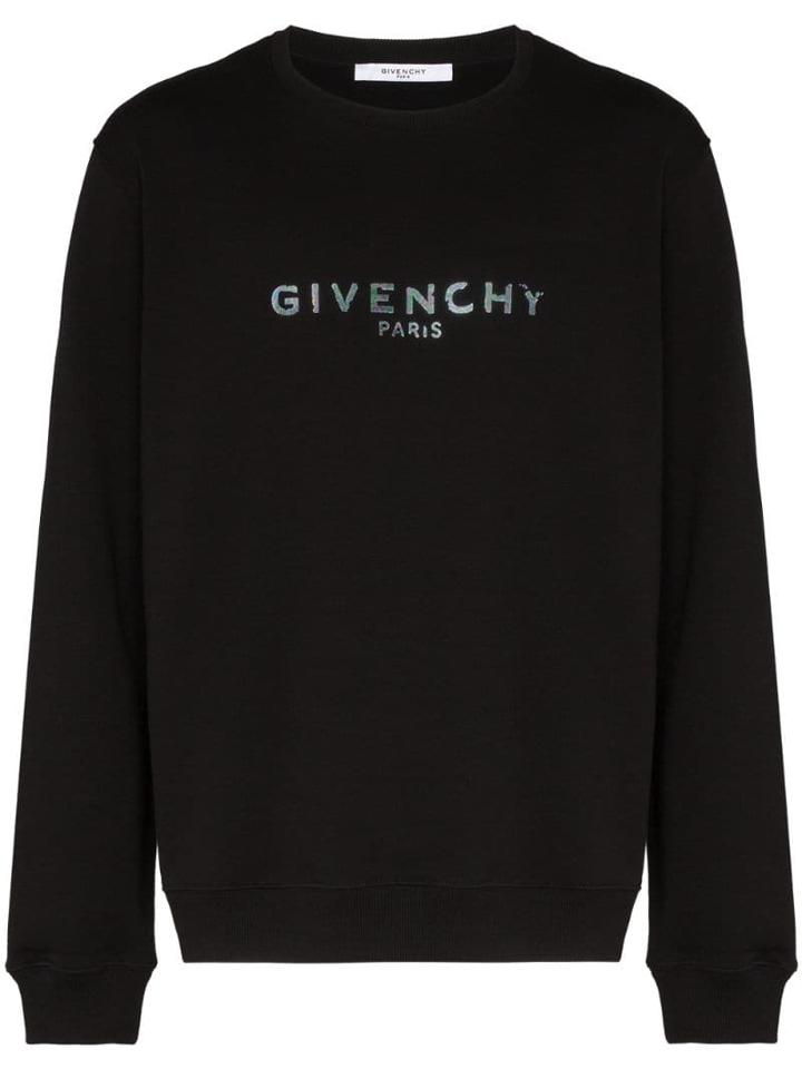 Givenchy Metallic-logo Sweatshirt - Black