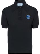 Prada Logo Print Polo Shirt - Black