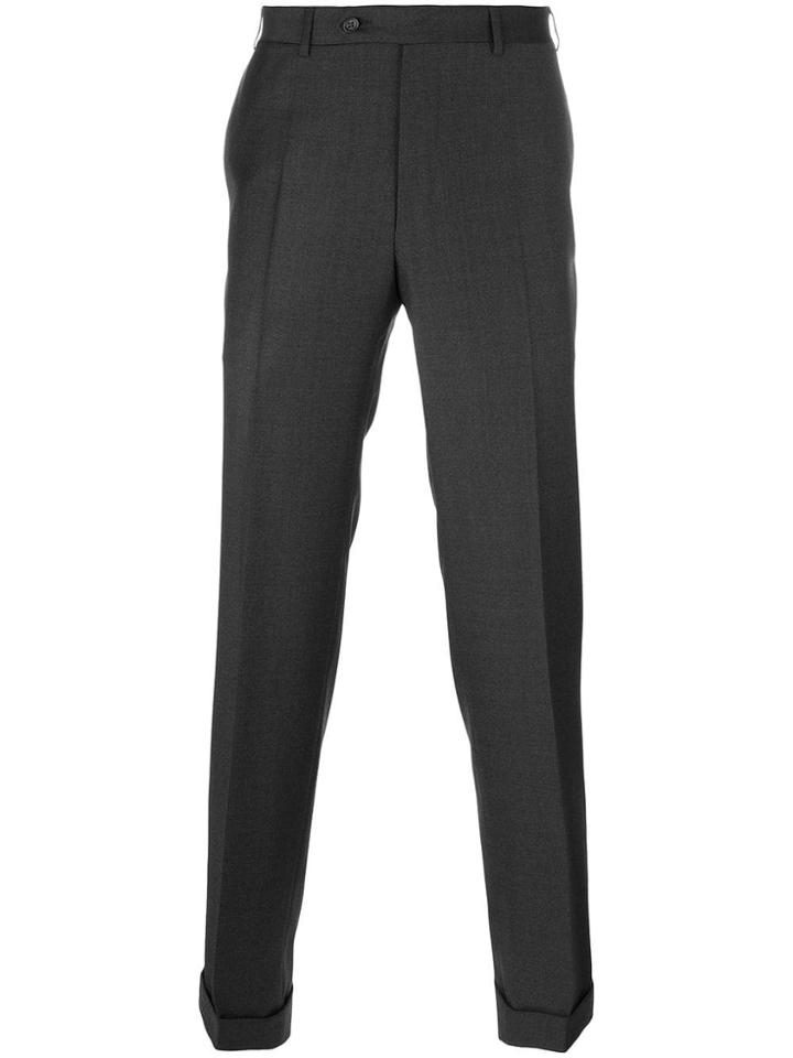 Canali Pleated Tapered Trousers - Grey