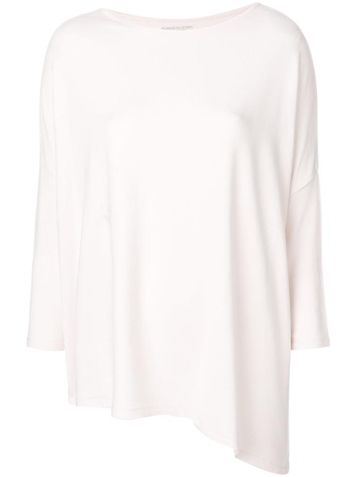 Majestic Filatures Asymmetric Fine Knit Top - Pink & Purple